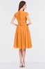 ColsBM Bella Orange Modest A-line Short Sleeve Zip up Flower Bridesmaid Dresses