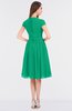 ColsBM Bella Pepper Green Modest A-line Short Sleeve Zip up Flower Bridesmaid Dresses