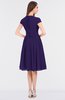 ColsBM Bella Royal Purple Modest A-line Short Sleeve Zip up Flower Bridesmaid Dresses