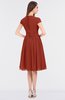 ColsBM Bella Rust Modest A-line Short Sleeve Zip up Flower Bridesmaid Dresses