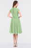 ColsBM Bella Sage Green Modest A-line Short Sleeve Zip up Flower Bridesmaid Dresses