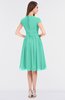 ColsBM Bella Seafoam Green Modest A-line Short Sleeve Zip up Flower Bridesmaid Dresses