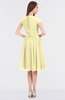 ColsBM Bella Soft Yellow Modest A-line Short Sleeve Zip up Flower Bridesmaid Dresses