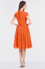 ColsBM Bella Tangerine Modest A-line Short Sleeve Zip up Flower Bridesmaid Dresses