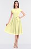 ColsBM Bella Wax Yellow Modest A-line Short Sleeve Zip up Flower Bridesmaid Dresses