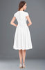 ColsBM Bella White Modest A-line Short Sleeve Zip up Flower Bridesmaid Dresses