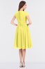 ColsBM Bella Yellow Iris Modest A-line Short Sleeve Zip up Flower Bridesmaid Dresses