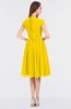 ColsBM Bella Yellow Modest A-line Short Sleeve Zip up Flower Bridesmaid Dresses