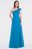 ColsBM Kelsey Cornflower Blue Elegant A-line Zip up Floor Length Ruching Bridesmaid Dresses