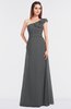 ColsBM Kelsey Grey Elegant A-line Zip up Floor Length Ruching Bridesmaid Dresses