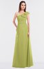 ColsBM Kelsey Linden Green Elegant A-line Zip up Floor Length Ruching Bridesmaid Dresses