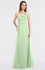 ColsBM Kelsey Pale Green Elegant A-line Zip up Floor Length Ruching Bridesmaid Dresses