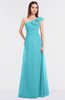 ColsBM Kelsey Turquoise Elegant A-line Zip up Floor Length Ruching Bridesmaid Dresses
