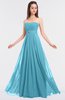 ColsBM Claire Light Blue Elegant A-line Strapless Sleeveless Appliques Bridesmaid Dresses