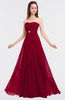 ColsBM Claire Maroon Elegant A-line Strapless Sleeveless Appliques Bridesmaid Dresses