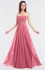 ColsBM Claire Watermelon Elegant A-line Strapless Sleeveless Appliques Bridesmaid Dresses