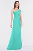 ColsBM Meredith Blue Turquoise Elegant A-line Asymmetric Neckline Zip up Floor Length Bridesmaid Dresses