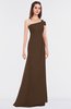 ColsBM Meredith Chocolate Brown Elegant A-line Asymmetric Neckline Zip up Floor Length Bridesmaid Dresses