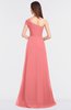 ColsBM Meredith Coral Elegant A-line Asymmetric Neckline Zip up Floor Length Bridesmaid Dresses