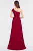 ColsBM Meredith Dark Red Elegant A-line Asymmetric Neckline Zip up Floor Length Bridesmaid Dresses
