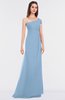ColsBM Meredith Dusty Blue Elegant A-line Asymmetric Neckline Zip up Floor Length Bridesmaid Dresses