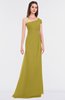 ColsBM Meredith Golden Olive Elegant A-line Asymmetric Neckline Zip up Floor Length Bridesmaid Dresses