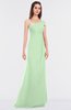 ColsBM Meredith Light Green Elegant A-line Asymmetric Neckline Zip up Floor Length Bridesmaid Dresses