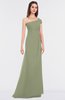 ColsBM Meredith Moss Green Elegant A-line Asymmetric Neckline Zip up Floor Length Bridesmaid Dresses