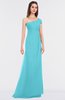 ColsBM Meredith Turquoise Elegant A-line Asymmetric Neckline Zip up Floor Length Bridesmaid Dresses