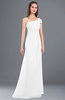 ColsBM Meredith White Elegant A-line Asymmetric Neckline Zip up Floor Length Bridesmaid Dresses