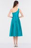 ColsBM Ellison Blue Atoll Mature A-line Asymmetric Neckline Sleeveless Zip up Bridesmaid Dresses