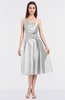 ColsBM Ellison Cloud White Mature A-line Asymmetric Neckline Sleeveless Zip up Bridesmaid Dresses
