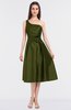 ColsBM Ellison Olive Green Mature A-line Asymmetric Neckline Sleeveless Zip up Bridesmaid Dresses