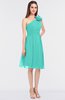 ColsBM Dalary Blue Turquoise Classic A-line Asymmetric Neckline Sleeveless Criss-cross Straps Knee Length Bridesmaid Dresses