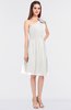 ColsBM Dalary Cloud White Classic A-line Asymmetric Neckline Sleeveless Criss-cross Straps Knee Length Bridesmaid Dresses