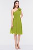 ColsBM Dalary Green Oasis Classic A-line Asymmetric Neckline Sleeveless Criss-cross Straps Knee Length Bridesmaid Dresses