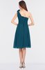 ColsBM Dalary Moroccan Blue Classic A-line Asymmetric Neckline Sleeveless Criss-cross Straps Knee Length Bridesmaid Dresses
