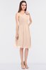 ColsBM Dalary Peach Puree Classic A-line Asymmetric Neckline Sleeveless Criss-cross Straps Knee Length Bridesmaid Dresses