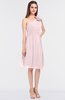 ColsBM Dalary Petal Pink Classic A-line Asymmetric Neckline Sleeveless Criss-cross Straps Knee Length Bridesmaid Dresses