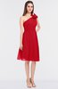 ColsBM Dalary Red Classic A-line Asymmetric Neckline Sleeveless Criss-cross Straps Knee Length Bridesmaid Dresses