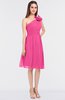 ColsBM Dalary Rose Pink Classic A-line Asymmetric Neckline Sleeveless Criss-cross Straps Knee Length Bridesmaid Dresses