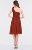ColsBM Dalary Rust Classic A-line Asymmetric Neckline Sleeveless Criss-cross Straps Knee Length Bridesmaid Dresses