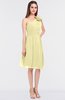ColsBM Dalary Soft Yellow Classic A-line Asymmetric Neckline Sleeveless Criss-cross Straps Knee Length Bridesmaid Dresses