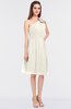 ColsBM Dalary Whisper White Classic A-line Asymmetric Neckline Sleeveless Criss-cross Straps Knee Length Bridesmaid Dresses