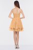 ColsBM Makenna Apricot Glamorous A-line Strapless Sleeveless Mini Beaded Bridesmaid Dresses