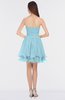 ColsBM Makenna Aqua Glamorous A-line Strapless Sleeveless Mini Beaded Bridesmaid Dresses