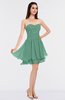 ColsBM Makenna Beryl Green Glamorous A-line Strapless Sleeveless Mini Beaded Bridesmaid Dresses
