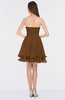 ColsBM Makenna Brown Glamorous A-line Strapless Sleeveless Mini Beaded Bridesmaid Dresses