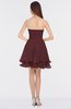 ColsBM Makenna Burgundy Glamorous A-line Strapless Sleeveless Mini Beaded Bridesmaid Dresses