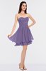 ColsBM Makenna Chalk Violet Glamorous A-line Strapless Sleeveless Mini Beaded Bridesmaid Dresses